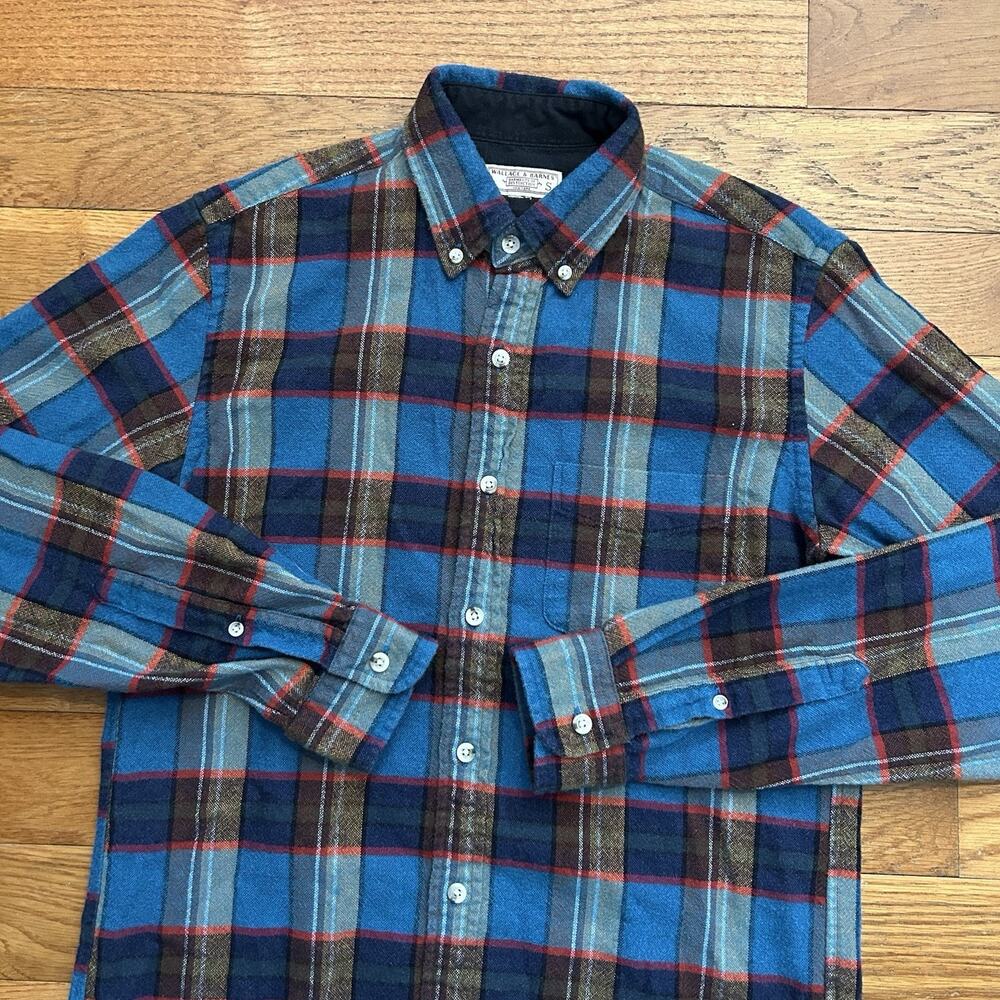 Wallace & Barnes Wool Plaid Flannel Button Up Shirt Small